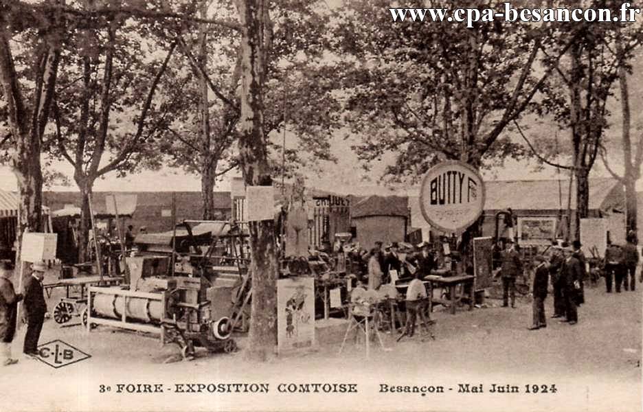3e FOIRE-EXPOSITION COMTOISE - Besançon - Mai Juin 1924 - Butty Frères